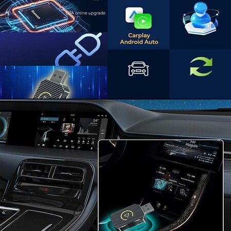 Carplay and Android Auto Wireless Adapter Wireless Adapter Adapter for Vehicles with Wired Android Auto and Car play