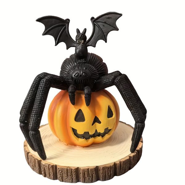 Halloween Spider Resin Statue, Horror Tabletop Statue, Gothic Figurines for Bookshelves, Bedroom, Home