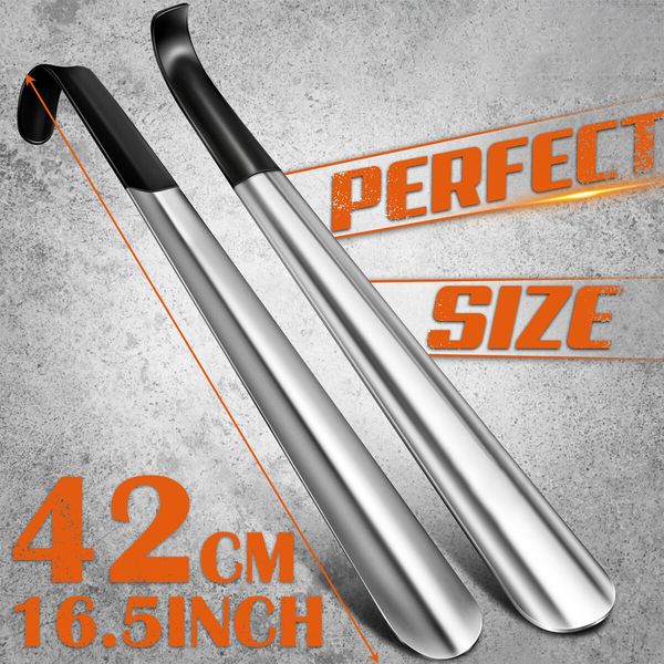 Shoe Horn Long Handle for Seniors,Metal Long Shoehorn for Boots,16.5In Extra Long Shoe Horn for Men Women Kids 2 Pack