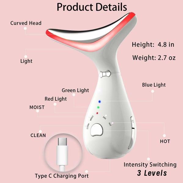 Portable Facial Massager for Skin Care,Electric Face Neck Massage Kit with 3 Massage Modes