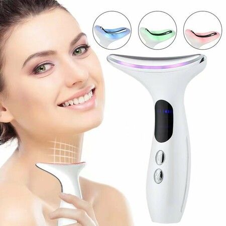 Face and Neck Massager to Remove, Neck Lines Beauty Instrument,White