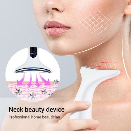 Face and Neck Massager to Remove, Neck Lines Beauty Instrument,White