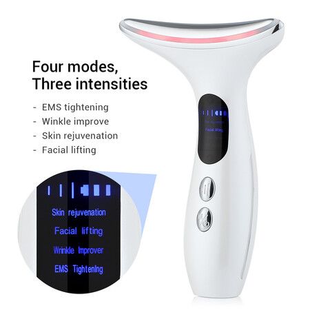 Face and Neck Massager to Remove, Neck Lines Beauty Instrument,White