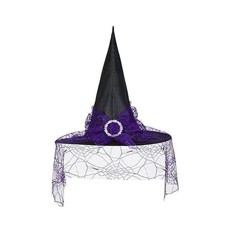 Set of 4 Different Color Witch Hats Foldable Wizard Hat for Women Halloween Costume Cosplay