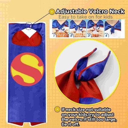 Superhero Capes and Masks Dress up Costumes Christmas Cosplay Festival Birthday Party Favors for Kids  5 cloaks  wristbands eye masks bag