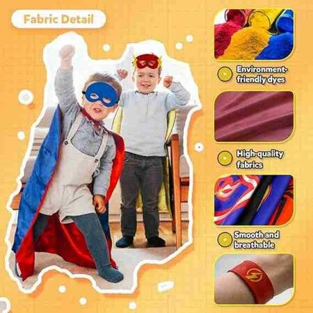 Superhero Capes and Masks Dress up Costumes Christmas Cosplay Festival Birthday Party Favors for Kids  5 cloaks  wristbands eye masks bag