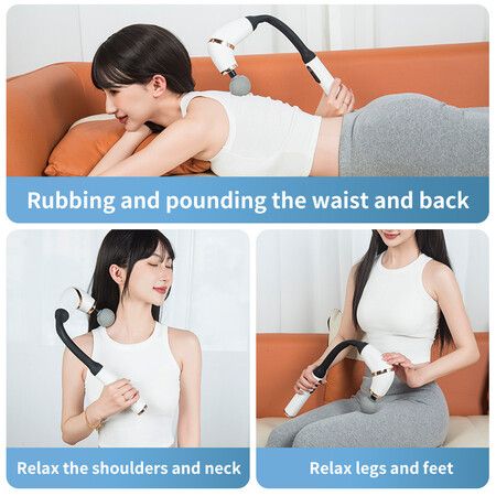 Massage Gun with Upgraded Extended Handle, U-Shaped Back Massager   Deep Tissue with LED Screen, 3 Modes & 6 Speed Levels