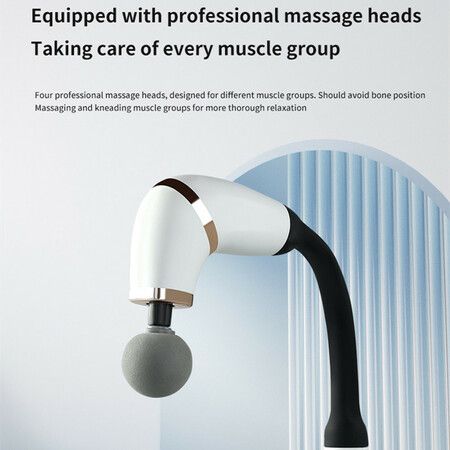 Massage Gun with Upgraded Extended Handle, U-Shaped Back Massager   Deep Tissue with LED Screen, 3 Modes & 6 Speed Levels