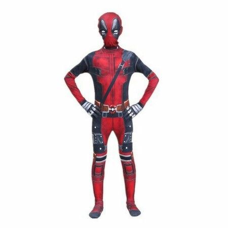 100-110cm new Deadpool Kids 3D Print Bodysuit Jumpsuit Superhero Outfits with Headwear Halloween Christmas Party Costume