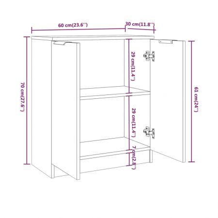 3 Piece Sideboards White Engineered Wood