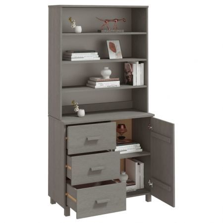 Highboard "HAMAR" Solid Wood Pine Light Grey