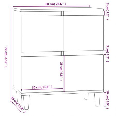 Sideboard Concrete Grey 60x35x70 cm Engineered Wood