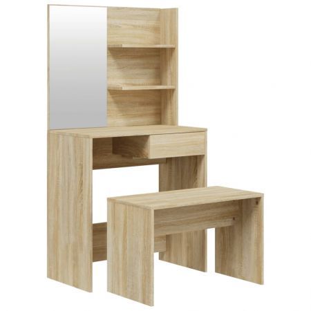 Dressing Table Set Sonoma Oak 74.5x40x141 cm