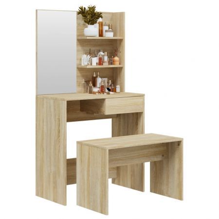 Dressing Table Set Sonoma Oak 74.5x40x141 cm