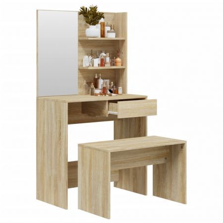 Dressing Table Set Sonoma Oak 74.5x40x141 cm