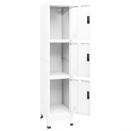 Locker Cabinet White 38x45x180 cm Steel