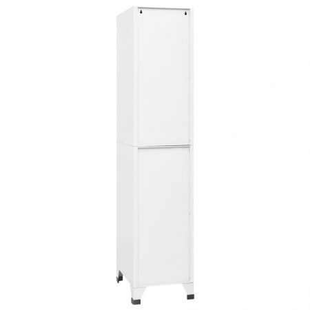 Locker Cabinet White 38x45x180 cm Steel