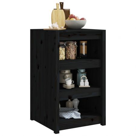 Outdoor Kitchen Cabinet Black 55x55x92 cm Solid Wood Pine