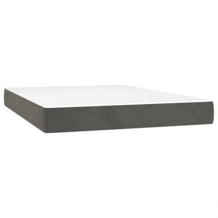 Pocket Spring Bed Mattress Dark Grey 137x190x20 cm Double Velvet