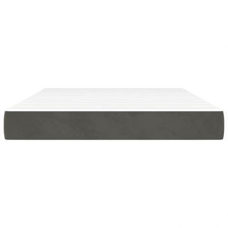 Pocket Spring Bed Mattress Dark Grey 137x190x20 cm Double Velvet