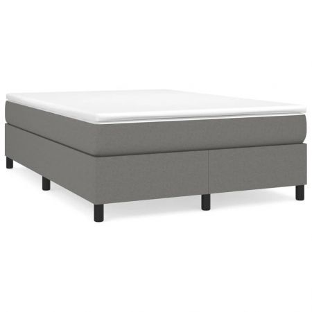 Box Spring Bed with Mattress Dark Grey 153x203 cm Queen Size Fabric