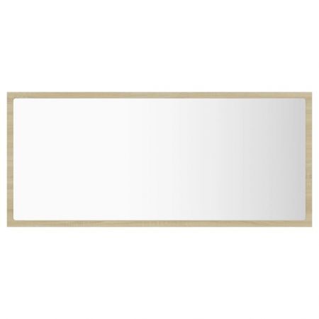 LED Bathroom Mirror Sonoma Oak 90x8.5x37 cm Acrylic