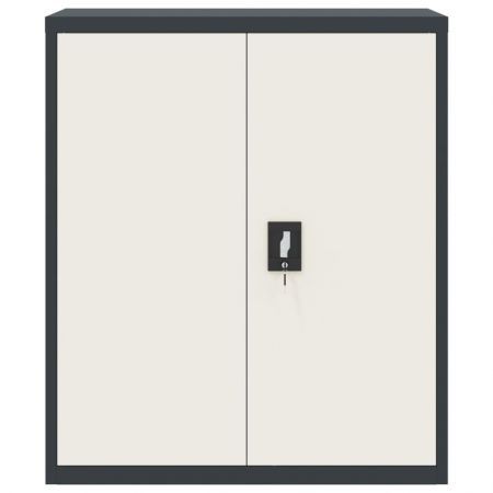 File Cabinet Anthracite and White 90x40x105 cm Steel