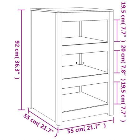 Outdoor Kitchen Cabinet 55x55x92 cm Solid Wood Pine