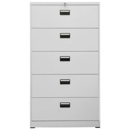 Filing Cabinet Light Grey 90x46x164 cm Steel