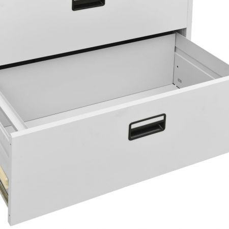 Filing Cabinet Light Grey 90x46x164 cm Steel