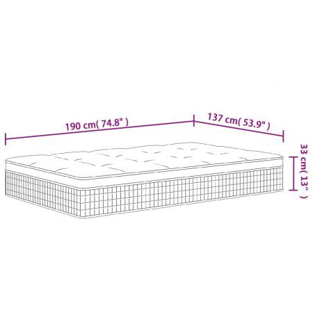 Pocket Spring Mattress Medium Firm 137x190 cm