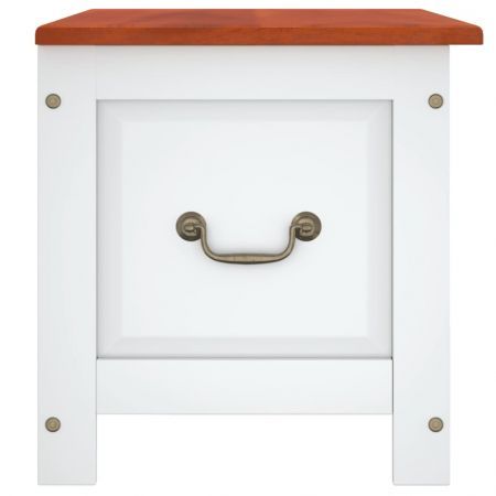 Storage Chest with Lid Brown and White Solid Wood Acacia