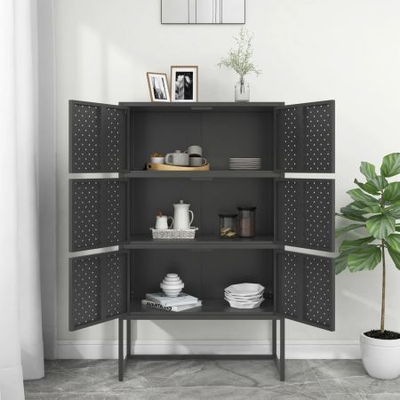 Highboard Anthracite 80x35x135 cm Steel