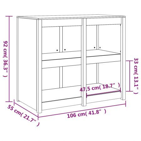 Outdoor Kitchen Cabinet 106x55x92 cm Solid Wood Douglas