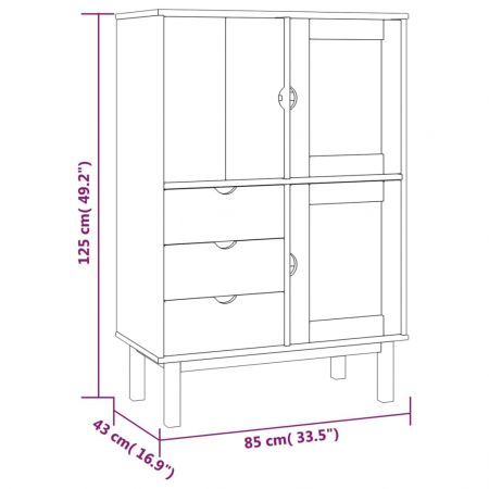 Highboard OTTA 85x43x125 cm Solid Wood Pine