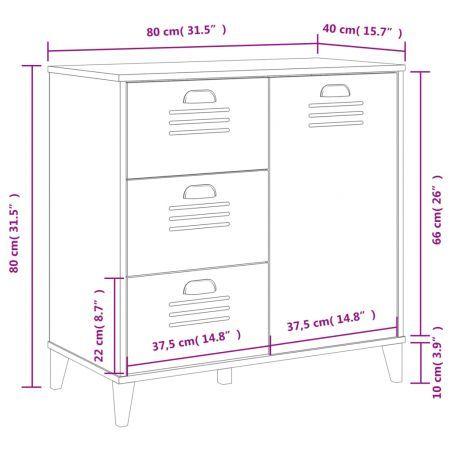 Sideboard VIKEN White 80x40x80 cm Engineered Wood