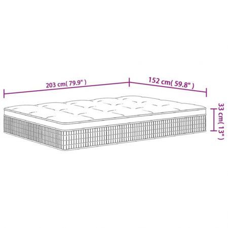 Pocket Spring Mattress Medium Firm 152x203 cm Queen Size