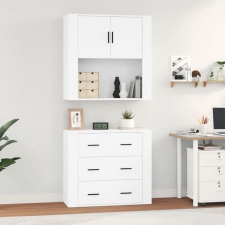 Highboard White Engineered Wood