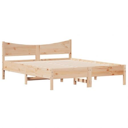 Bed Frame with Headboard 150x200 cm Solid Wood Pine