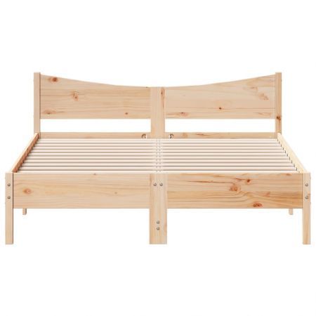 Bed Frame with Headboard 150x200 cm Solid Wood Pine