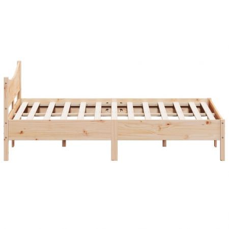 Bed Frame with Headboard 150x200 cm Solid Wood Pine