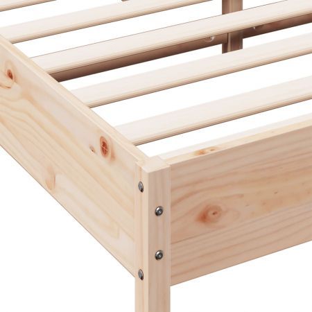 Bed Frame with Headboard 150x200 cm Solid Wood Pine