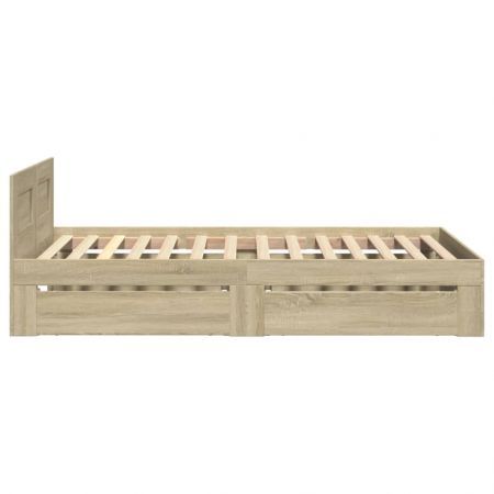 Bed Frame with Headboard Sonoma Oak 90x190 cm Engineered Wood