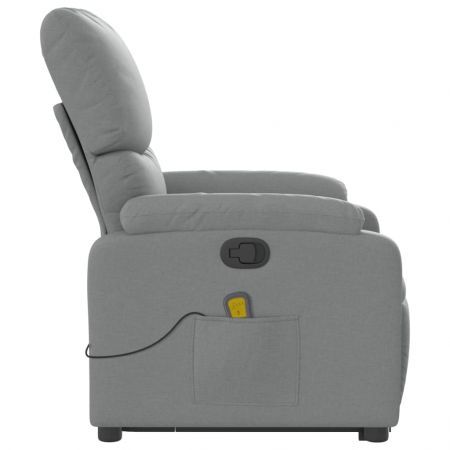 Stand up Massage Recliner Chair Light Grey Fabric