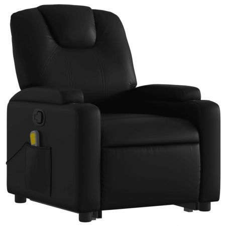 Stand up Massage Recliner Chair Black Faux Leather