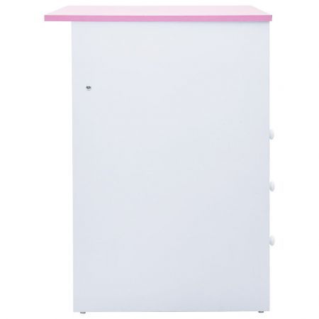 Children Drawing Study Desk Tiltable Pink and White