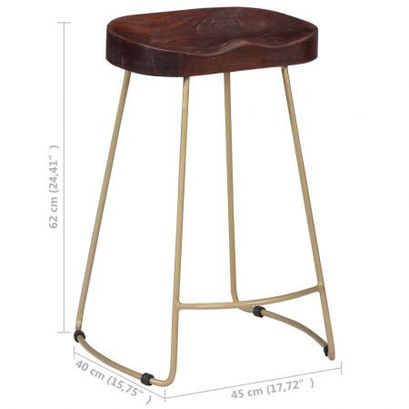 Gavin Bar Stools 2 pcs Solid Mango Wood