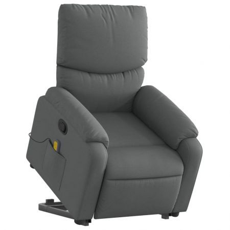 Stand up Massage Recliner Chair Dark Grey Fabric