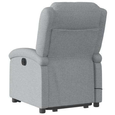 Stand up Massage Recliner Chair Light Grey Fabric