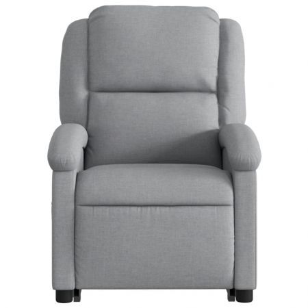 Stand up Massage Recliner Chair Light Grey Fabric